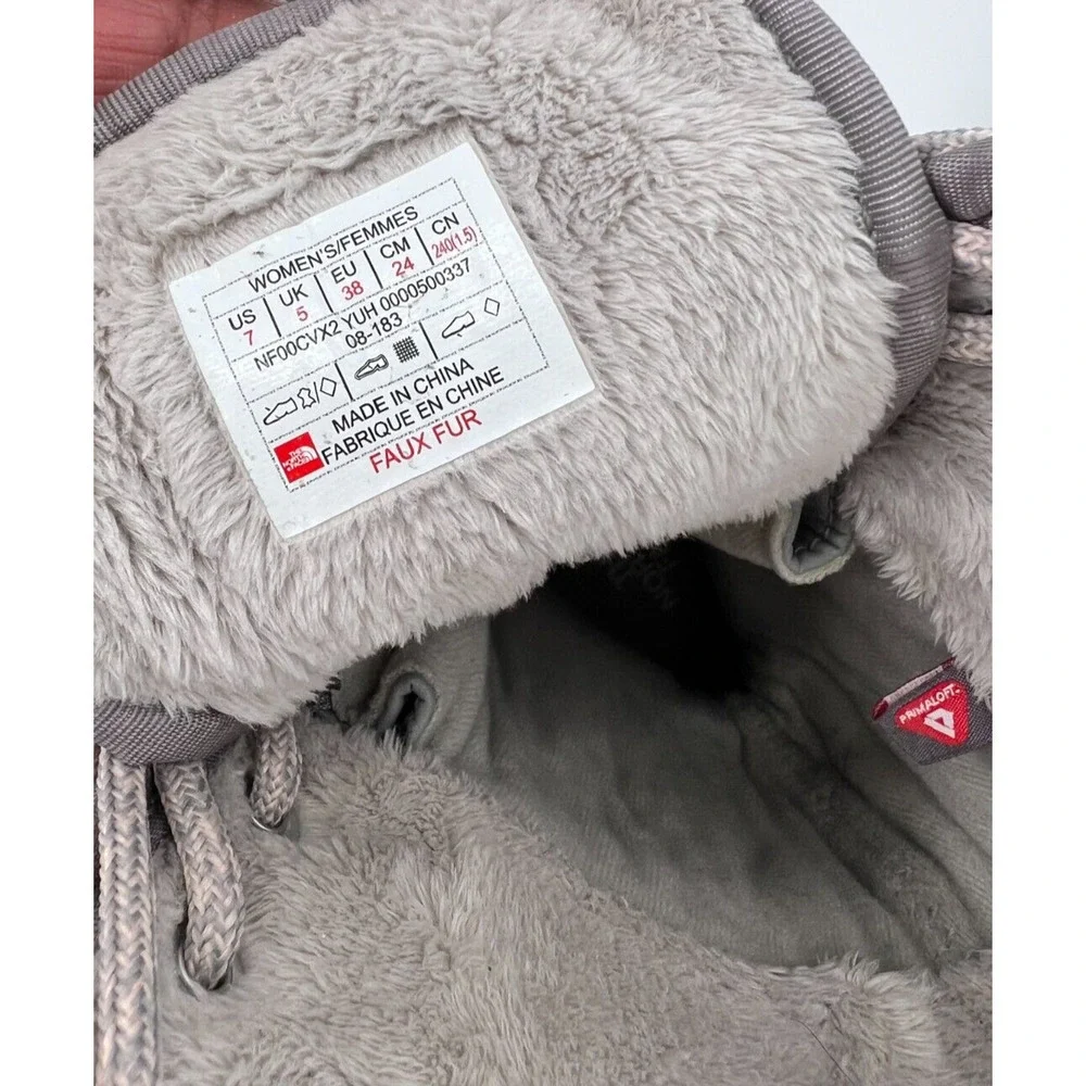 The North Face Shellista II Gray Leather Lace Up Shearling Boots Womens Size 7